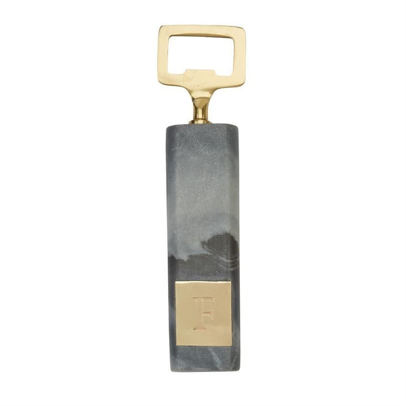 Mud Pie F Initial Marble Bottle Opener