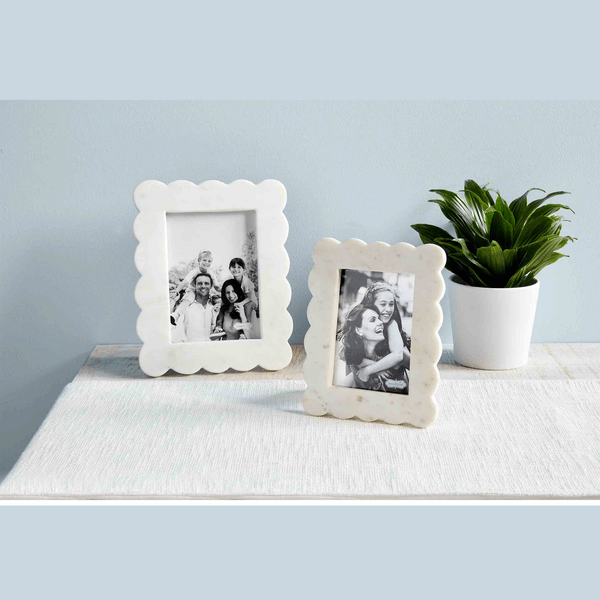 Mud Pie Frame Scalloped Marble Frame - 4x6