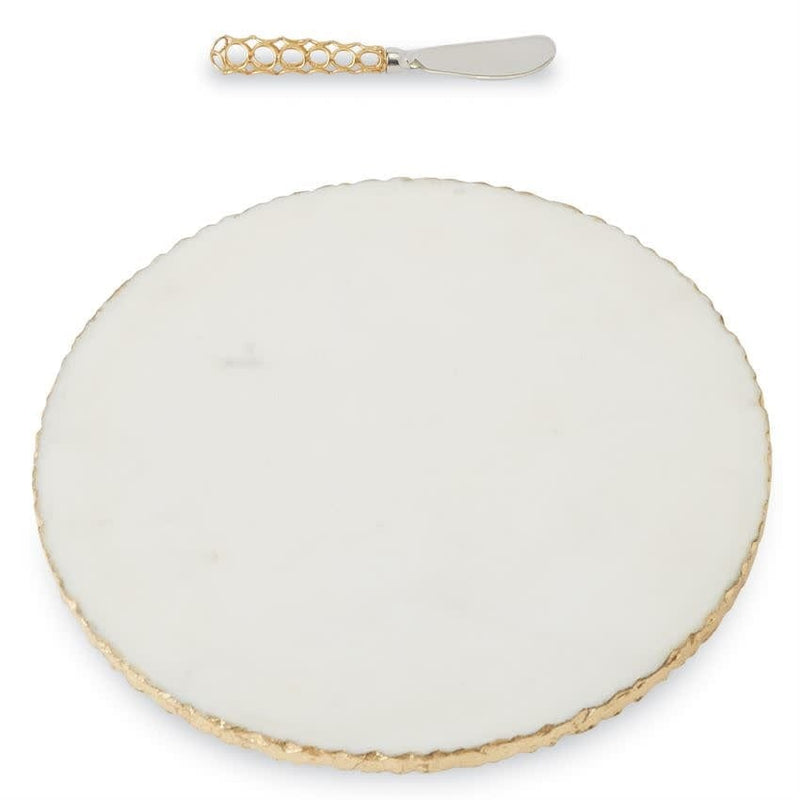 Mud Pie Gold Edge Marble Board Set