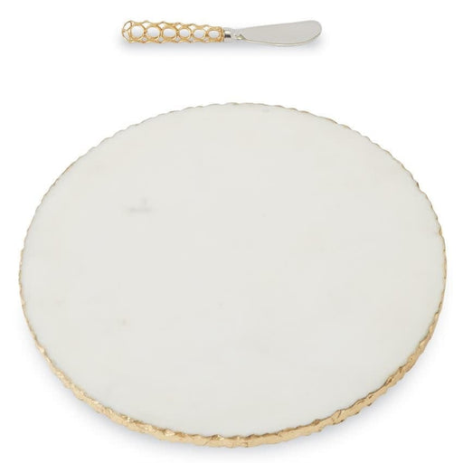 Mud Pie Gold Edge Marble Board Set