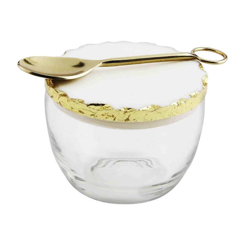 Mud Pie Gold Edge Salt Cellar Set