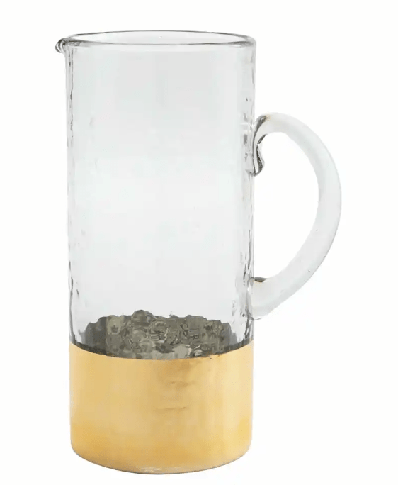 Mud Pie GOLD GLASS PITCHER