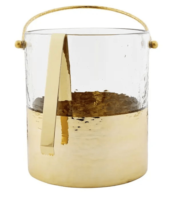 Mud Pie GOLD HAMMERED GLASS ICE BUCKET
