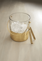 Mud Pie GOLD HAMMERED GLASS ICE BUCKET