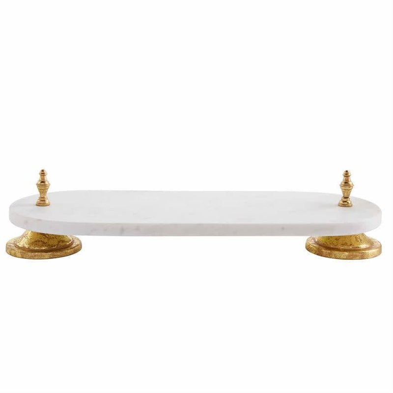 Mud Pie Gold Pedestal Marble Platter