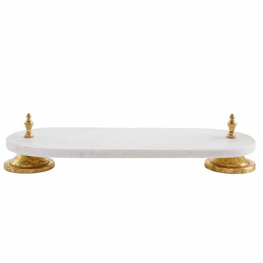 Mud Pie Gold Pedestal Marble Platter