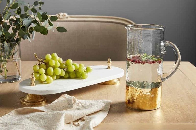 Mud Pie Gold Pedestal Marble Platter