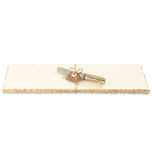 Mud Pie Long Gold Marble Platter Set