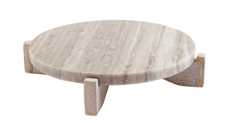 Mud Pie MARBLE/WOOD PEDESTAL