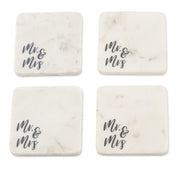 Mud Pie Mr & Mrs Marble Coaster Set
