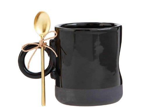 Mud Pie Mugs Black Coffee Mug Set