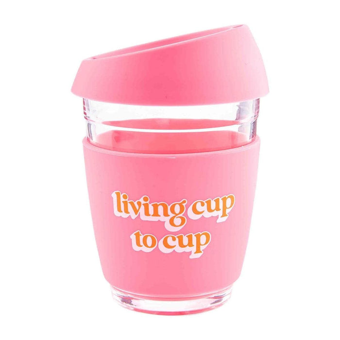 Mud Pie Mugs Glass Travel Mug Pink