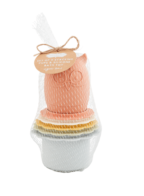 Mud Pie Orange Stacking Cup Bath Set