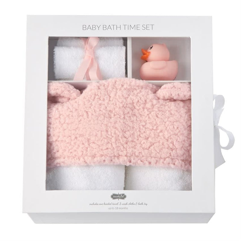 Mud Pie PINK BABY BATH TIME GIFT SET