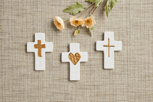 Mud Pie Religious Items Mud Pie Ceramic Gold Thin Cross