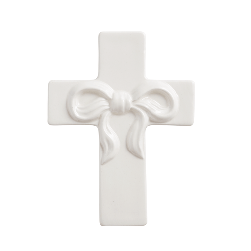 Mud Pie Religious Items Mud Pie Medium Bow Ceramic Cross
