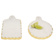 Mud Pie Round Gold Marble Board