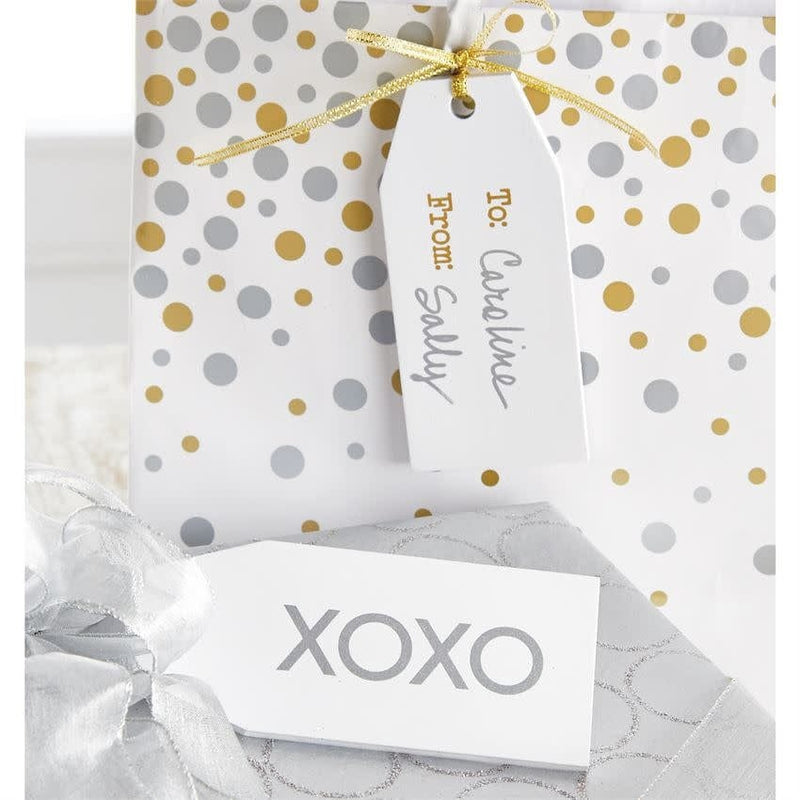 Mud Pie Silver Heart Wood Tag