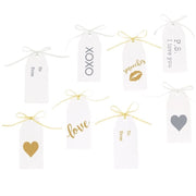 Mud Pie Silver Heart Wood Tag