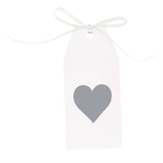 Mud Pie Silver Heart Wood Tag