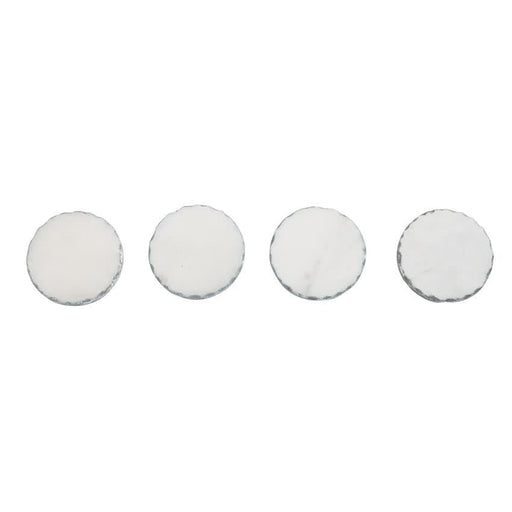 Mud Pie Silver Marble Foil Coaster Set