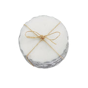 Mud Pie Silver Marble Foil Coaster Set