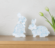 Mud Pie spring Mud Pie Tall Toile Acrylic Bunny Sitter Final Sale