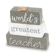 Mud Pie TEACHER BLOCK DECOR