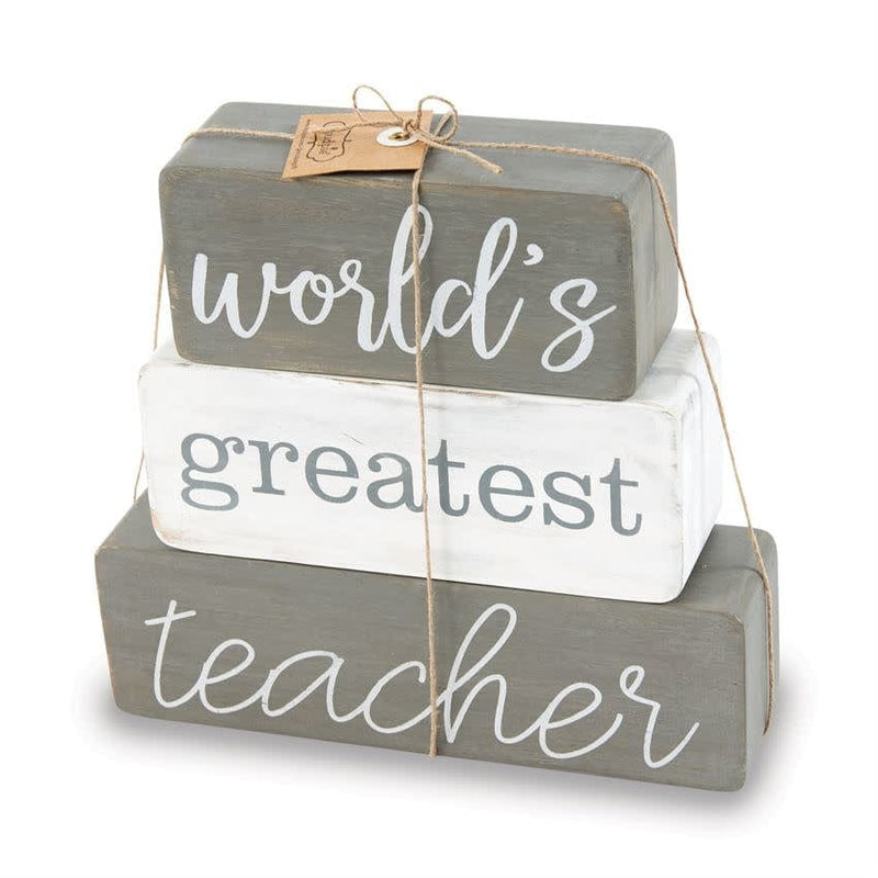 Mud Pie TEACHER BLOCK DECOR