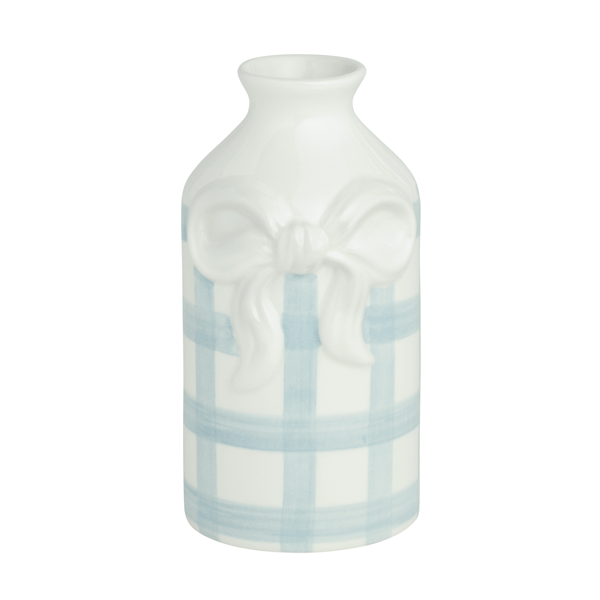 Mud Pie Vase Mud Pie Medium Gingham Bow Bud Vase