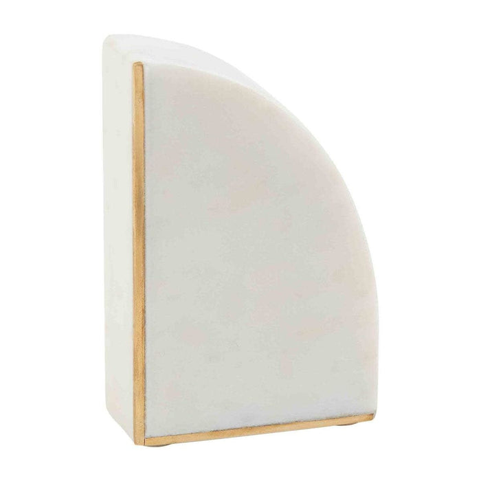 Mud Pie White Marble Book Ends