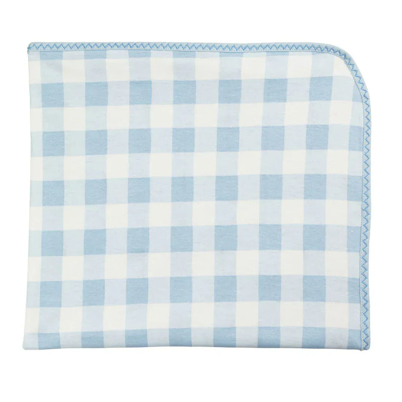 MudPie Baby Boy Gingham Arrival Blanket • Blue