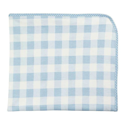 MudPie Baby Boy Gingham Arrival Blanket • Blue