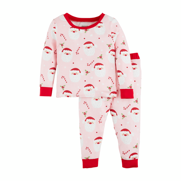 MudPie Baby Pink Santa Glow Pajama Set
