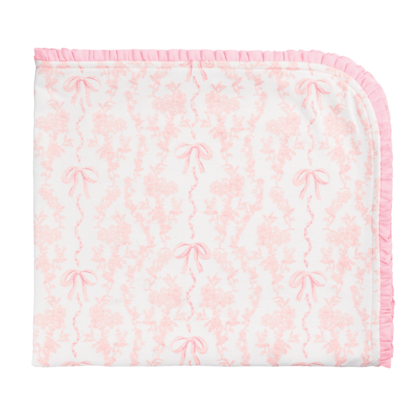 MudPie Baby Toile Bow Arrival Blanket