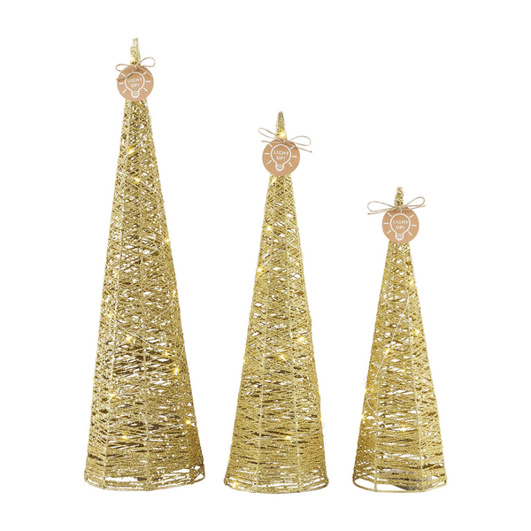 MudPie Christmas Light-Up Glitter Tree Set