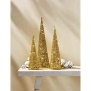 MudPie Christmas Light-Up Glitter Tree Set