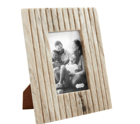 MudPie Frame Small Stripe Tan Marble Frame