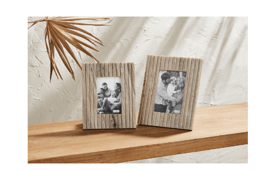 MudPie Frame Small Stripe Tan Marble Frame