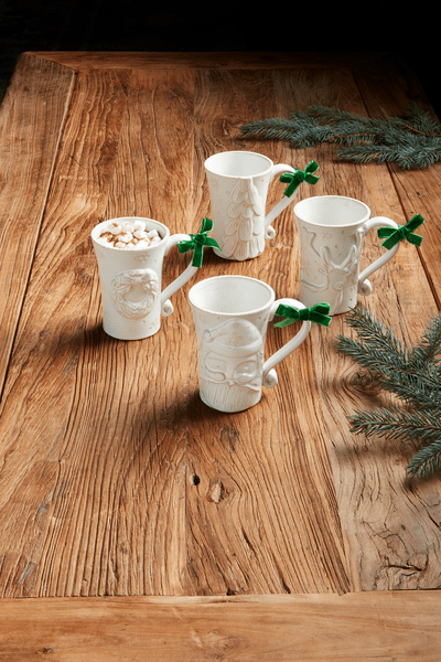MudPie Mug White Wreath Mug