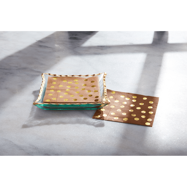 MudPie Napkin Holders Gold Edge Napkin Caddy Set