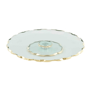 MudPie Platter Gold Edge Lazy Susan