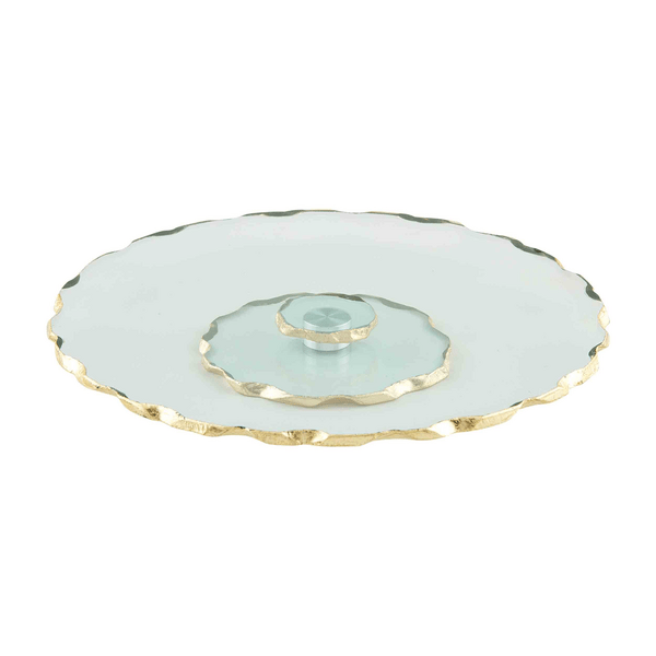 MudPie Platter Gold Edge Lazy Susan