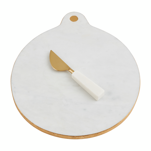 MudPie Platter Round Marble & Gold Board Set