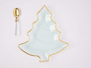 MudPie Serving Platter Gold Edge Glass Tree Platter