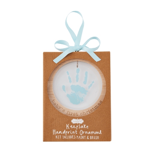 MudPie Unclassified Blue acrylic handprint ornament