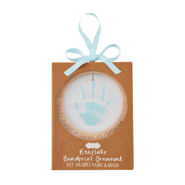 MudPie Unclassified Blue acrylic handprint ornament