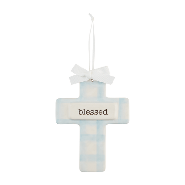 MudPie Unclassified Blue Ceramic Keepsake Cross