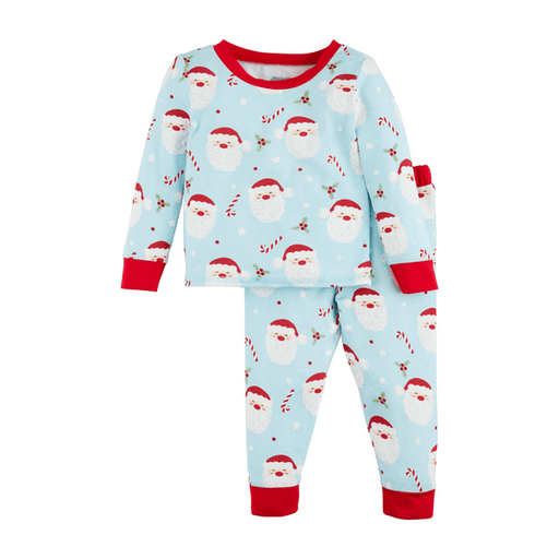 MudPie Unclassified Blue santa glow toddler pajama set -2T