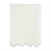 MudPie Unclassified Blue Scallop Chenille Blanket